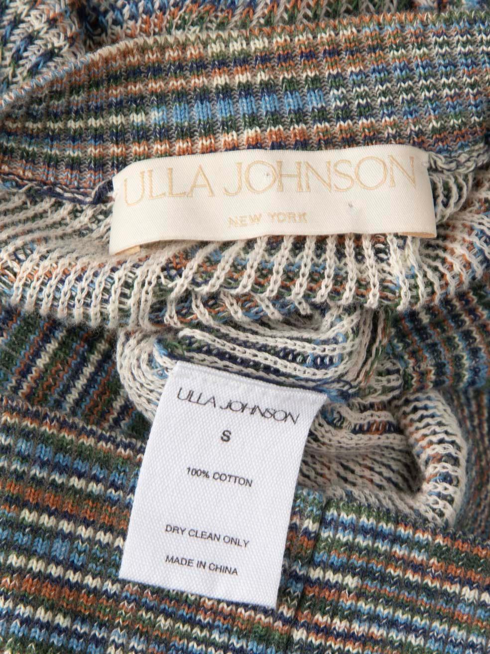 Ulla Johnson Short Sleeve Knitted Patterned Top Size S For Sale 2