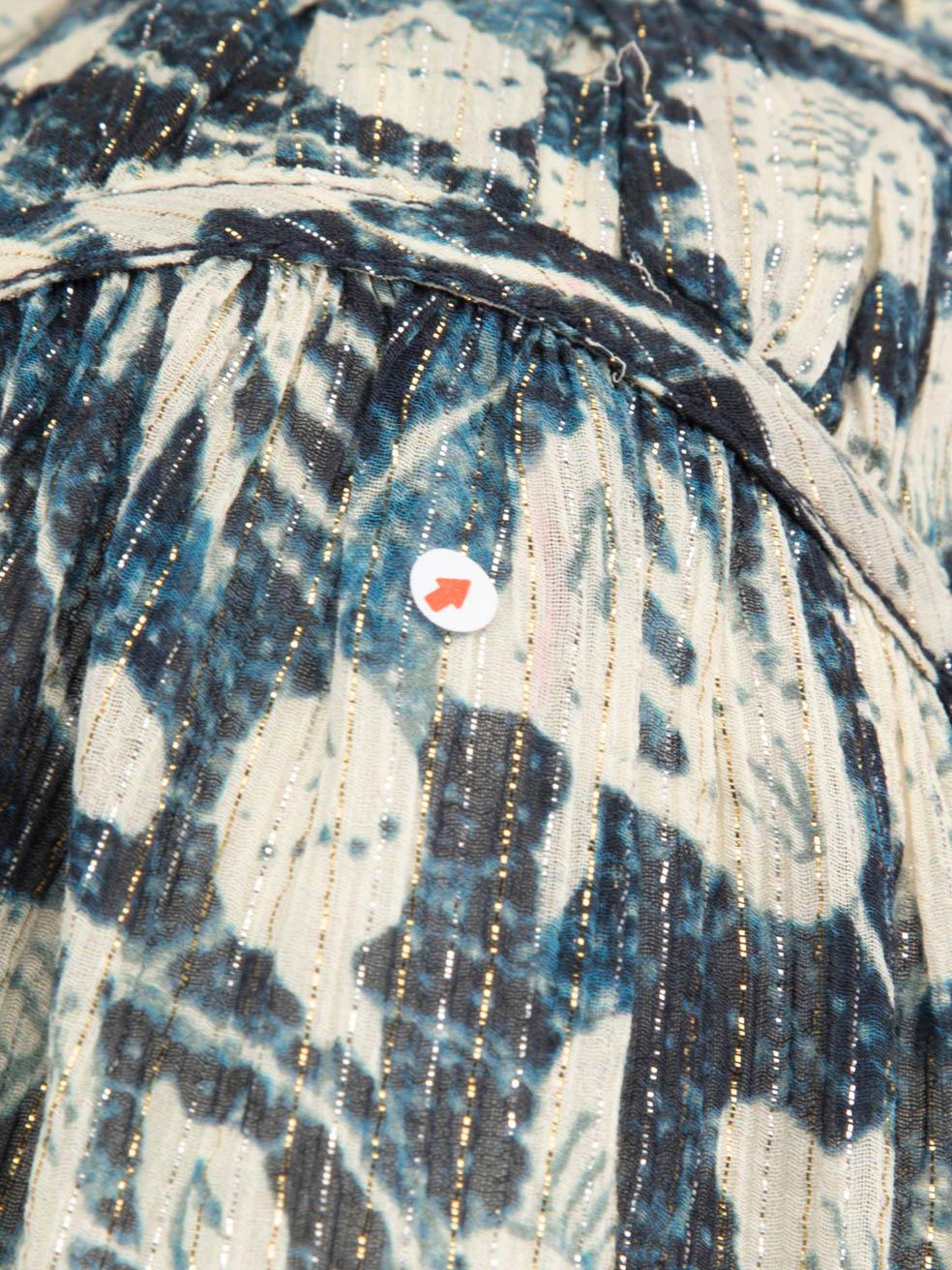 Ulla Johnson Silk Abstract Patterned Blouse Size S In Good Condition For Sale In London, GB