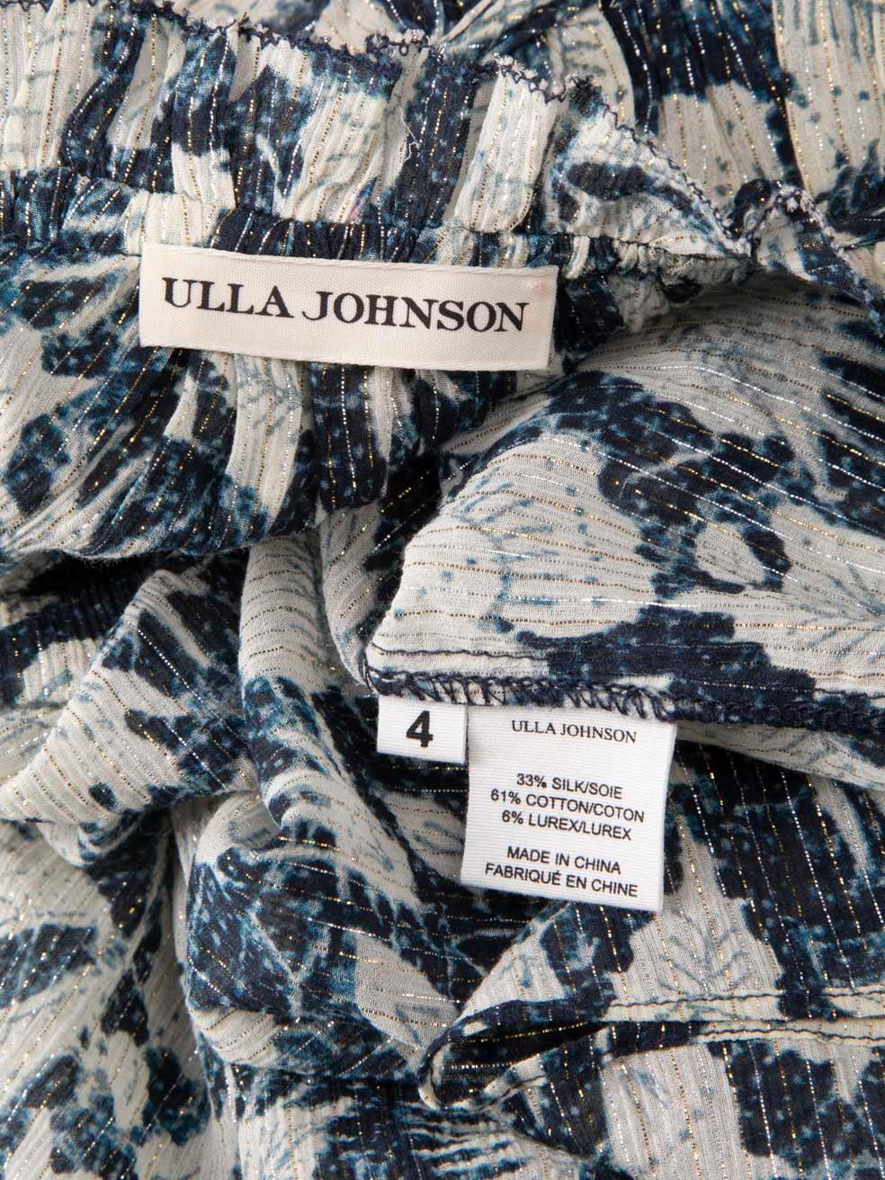 Ulla Johnson Silk Abstract Patterned Blouse Size S For Sale 1