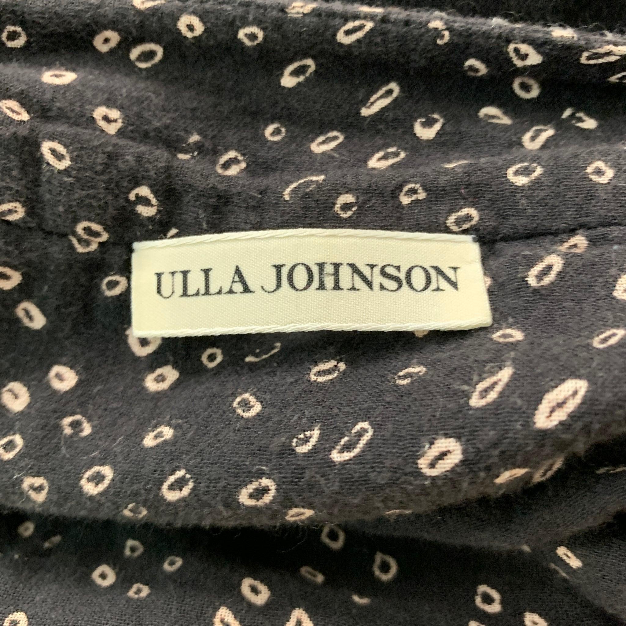 ULLA JOHNSON Size 2 Black Cream Cotton Dots Cap Sleeves Jumpsuits For Sale 1