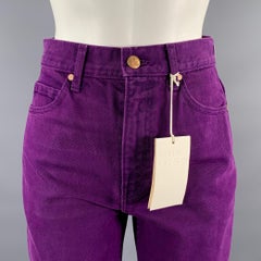 ULLA JOHNSON Size 25 Purple Cotton Straight Jeans