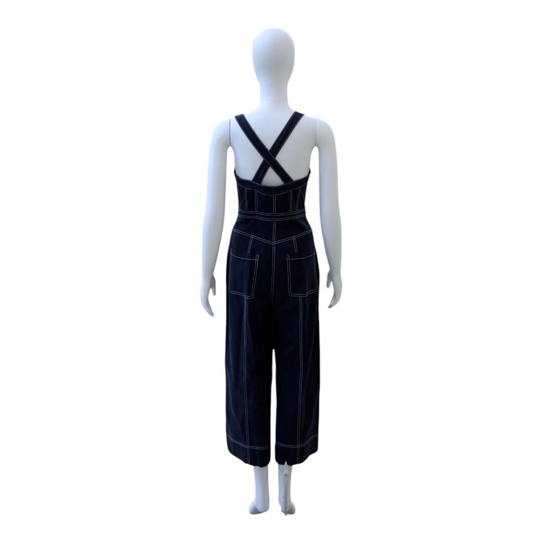 Ulla Johnson Sleeveless Wide-Leg Denim Jumpsuit For Sale 1