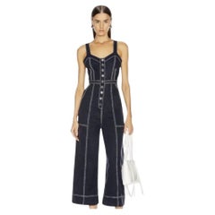 Ulla Johnson Sleeveless Wide-Leg Denim Jumpsuit