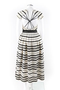 ULLA JOHNSON Spring 2019 “Anju” Raffia Striped Criss Cross Back Maxi Dress NWT