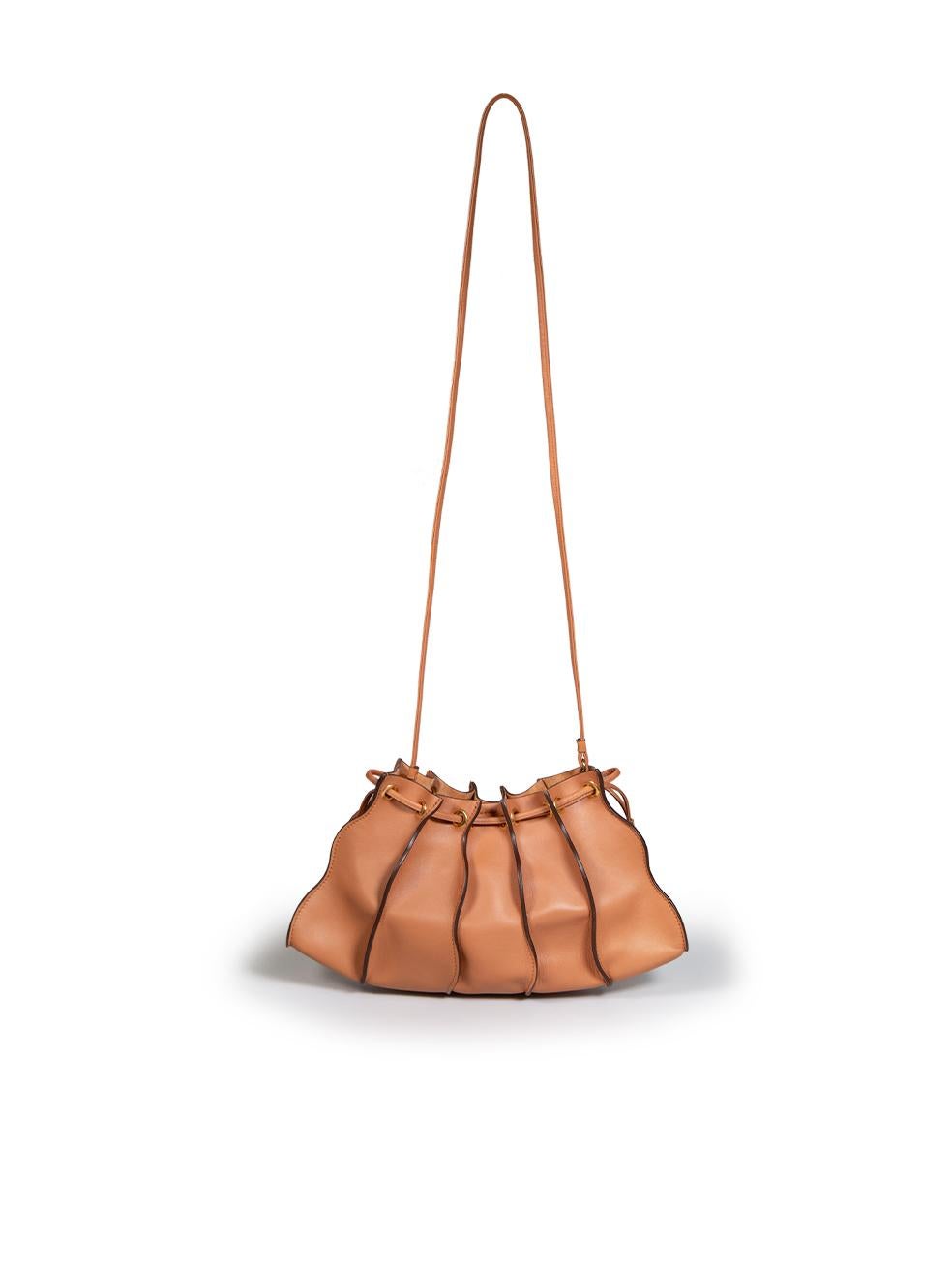 Ulla Johnson Ulla Johnson x Sisley Paris Brown Leather Adria Pleated Wave Clutch In New Condition In London, GB