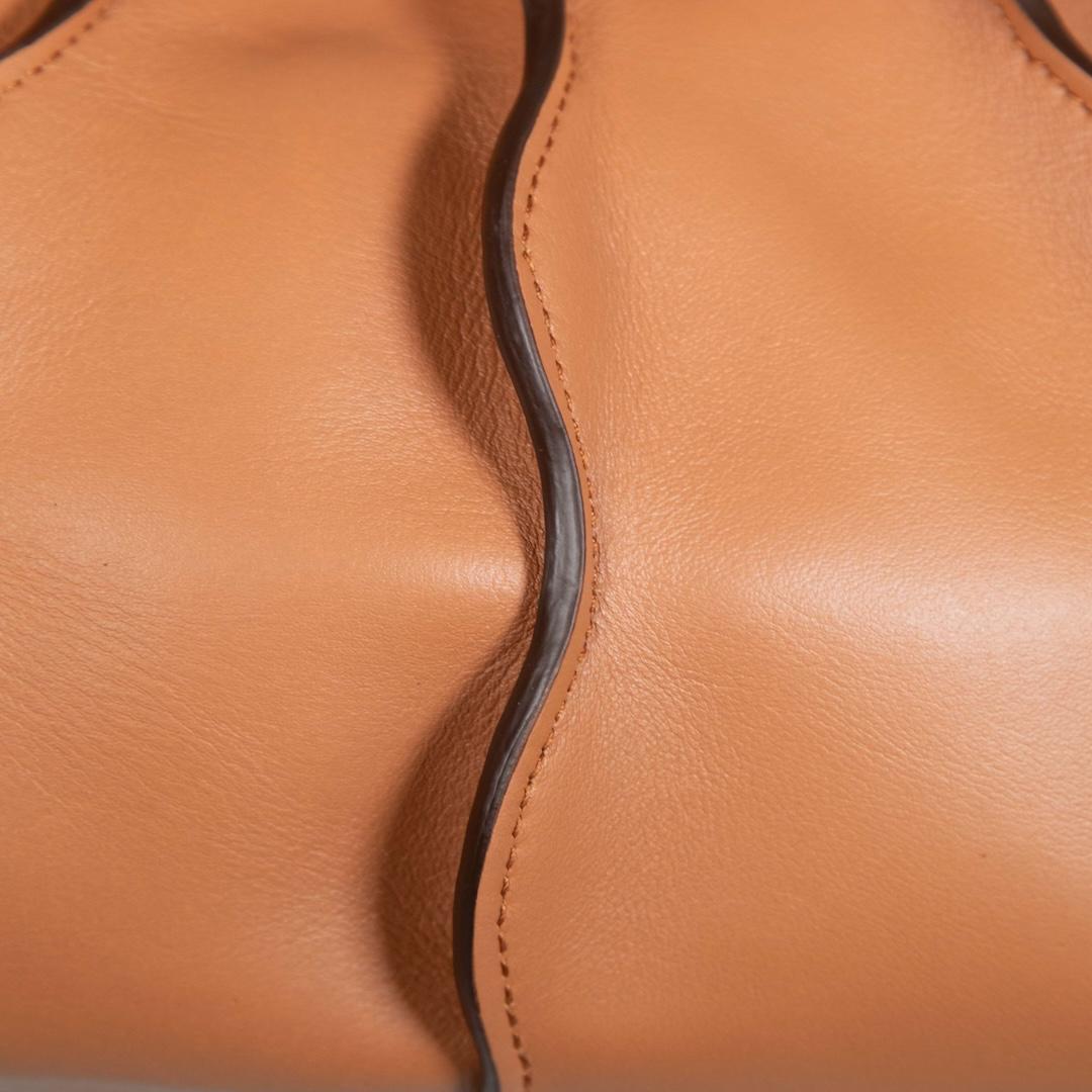 Ulla Johnson Ulla Johnson x Sisley Paris Brown Leather Adria Pleated Wave Clutch 1