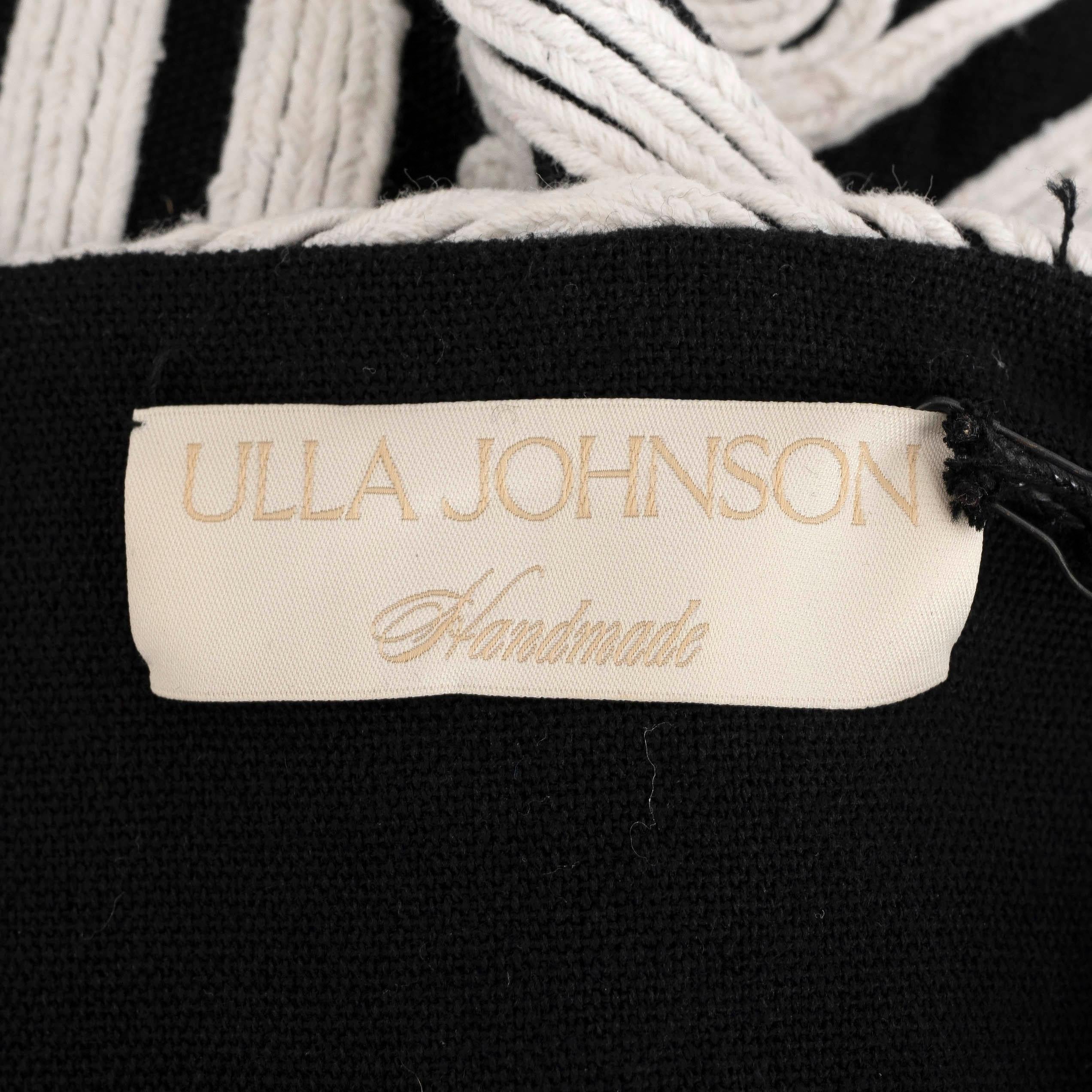 Women's ULLA JOHNSON white & black cotton 2022 KLEA CORD MIDI Dress 2 S For Sale