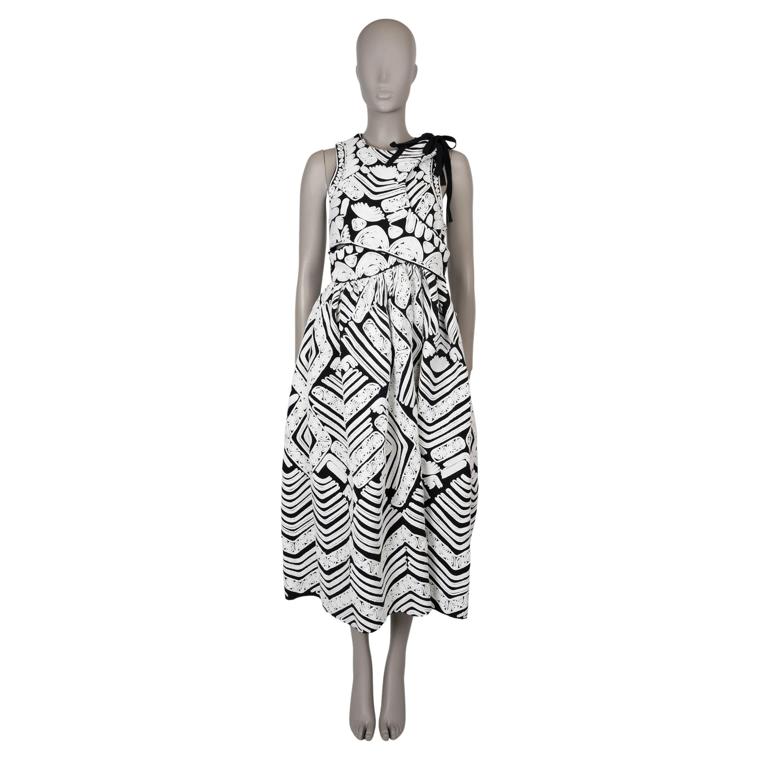 ULLA JOHNSON white & black cotton 2022 KLEA CORD MIDI Dress 2 S For Sale