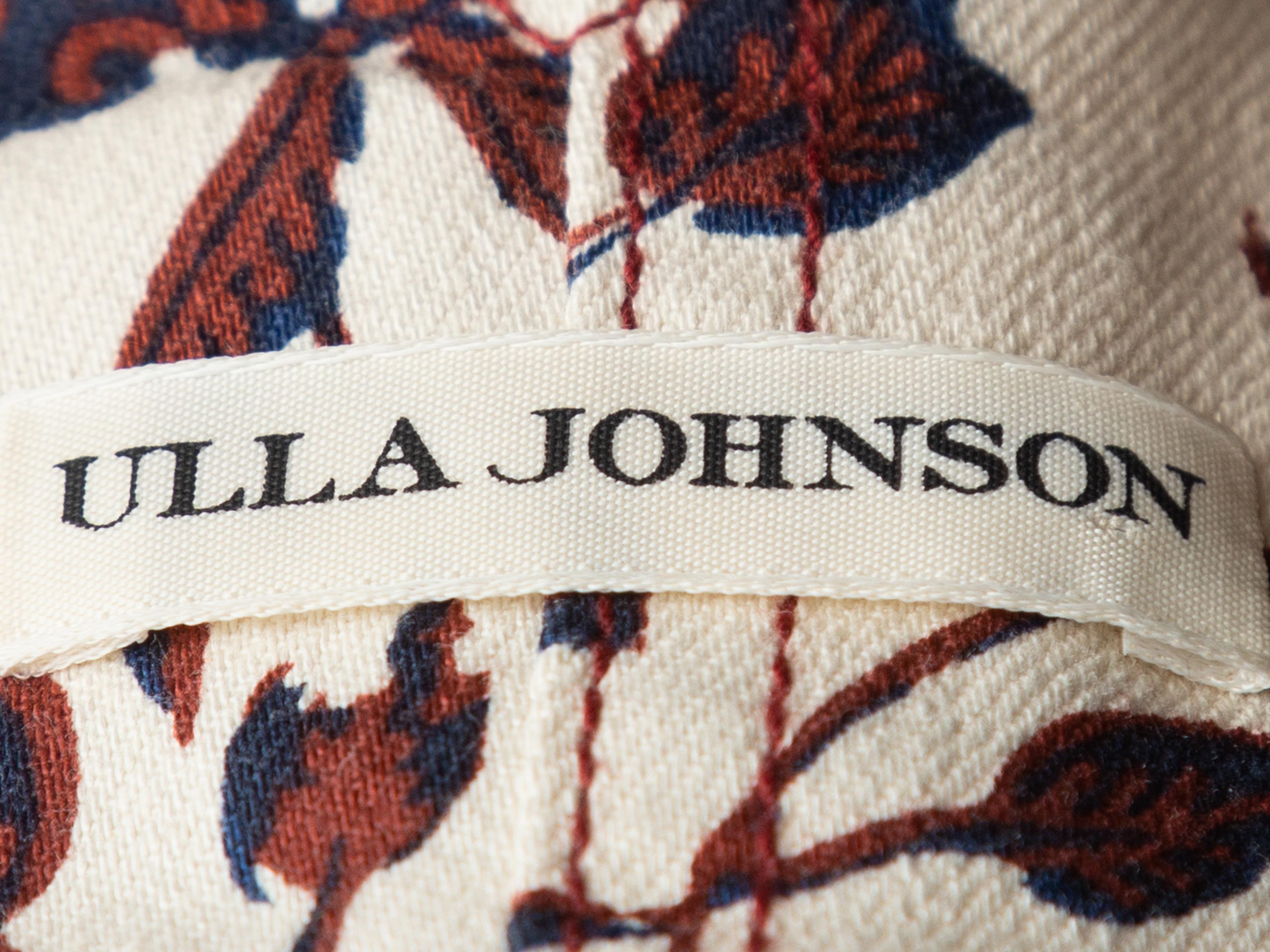 Ulla Johnson White & Multicolor High-Rise Botanical Print Pants 1