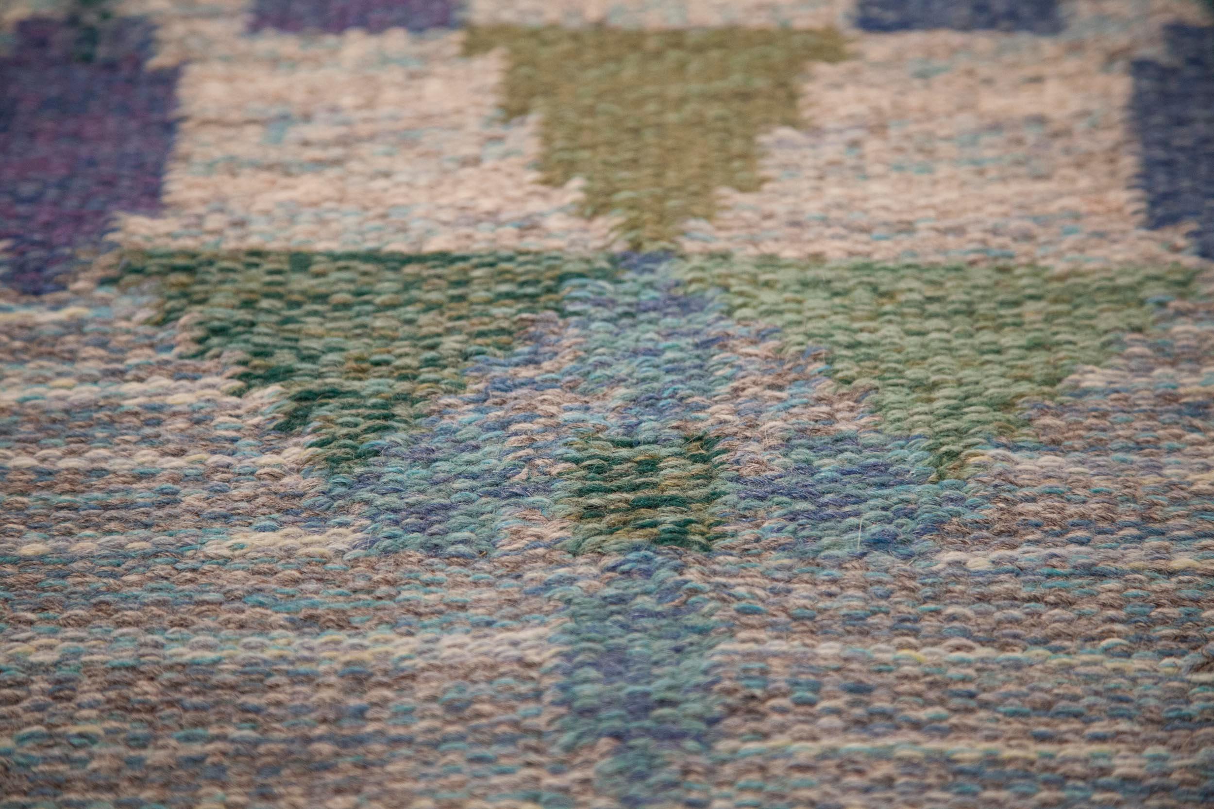Tapis suédois à tissage plat Ulla Parkdah, signé UP, Suède, années 1960 en vente 4