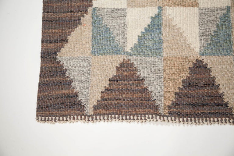 Ulla Parkdah Swedish Flat-Weave Rug, Signed UP, Sweden, 1960s For Sale 5
