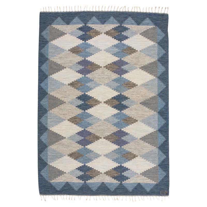 Sweedish Rug Making Midcentury Swedish Flat Woven Rug by Birgitta Soderkvist (BS) For Sale ...