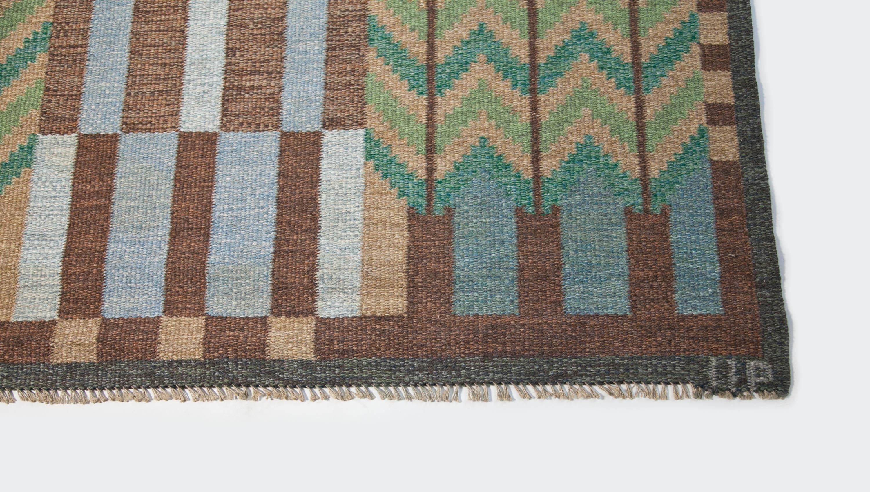 Wool Ulla Parkdal Designed Swedish Flat Weave, Sweden 1960's