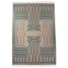 Ulla Parkdal Large Swedish Flat-Weave Rug, Sweden, 1960s