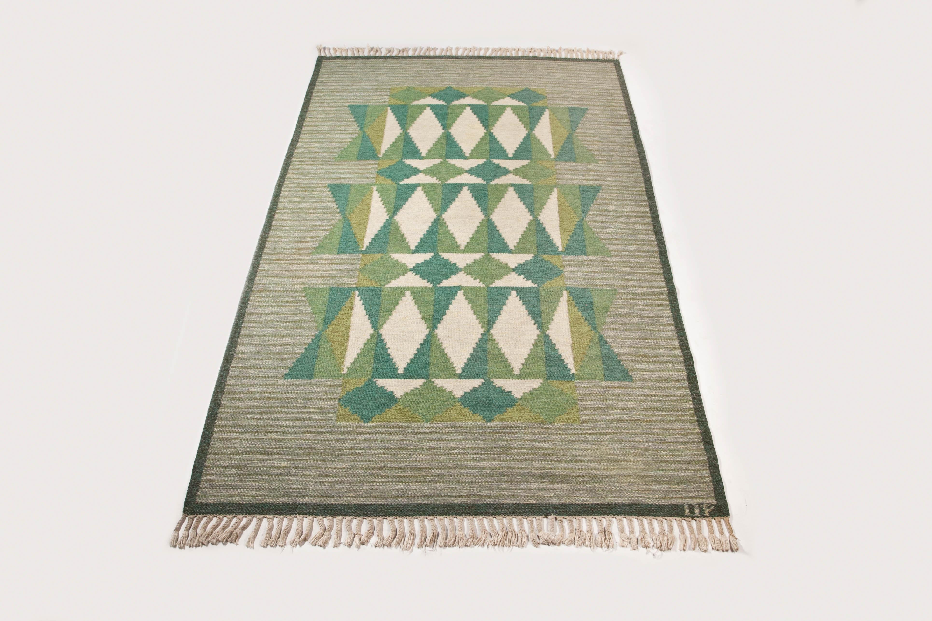 Ulla Parkdal - Swedish flat weave rug, Sweden 1960's - 94.5