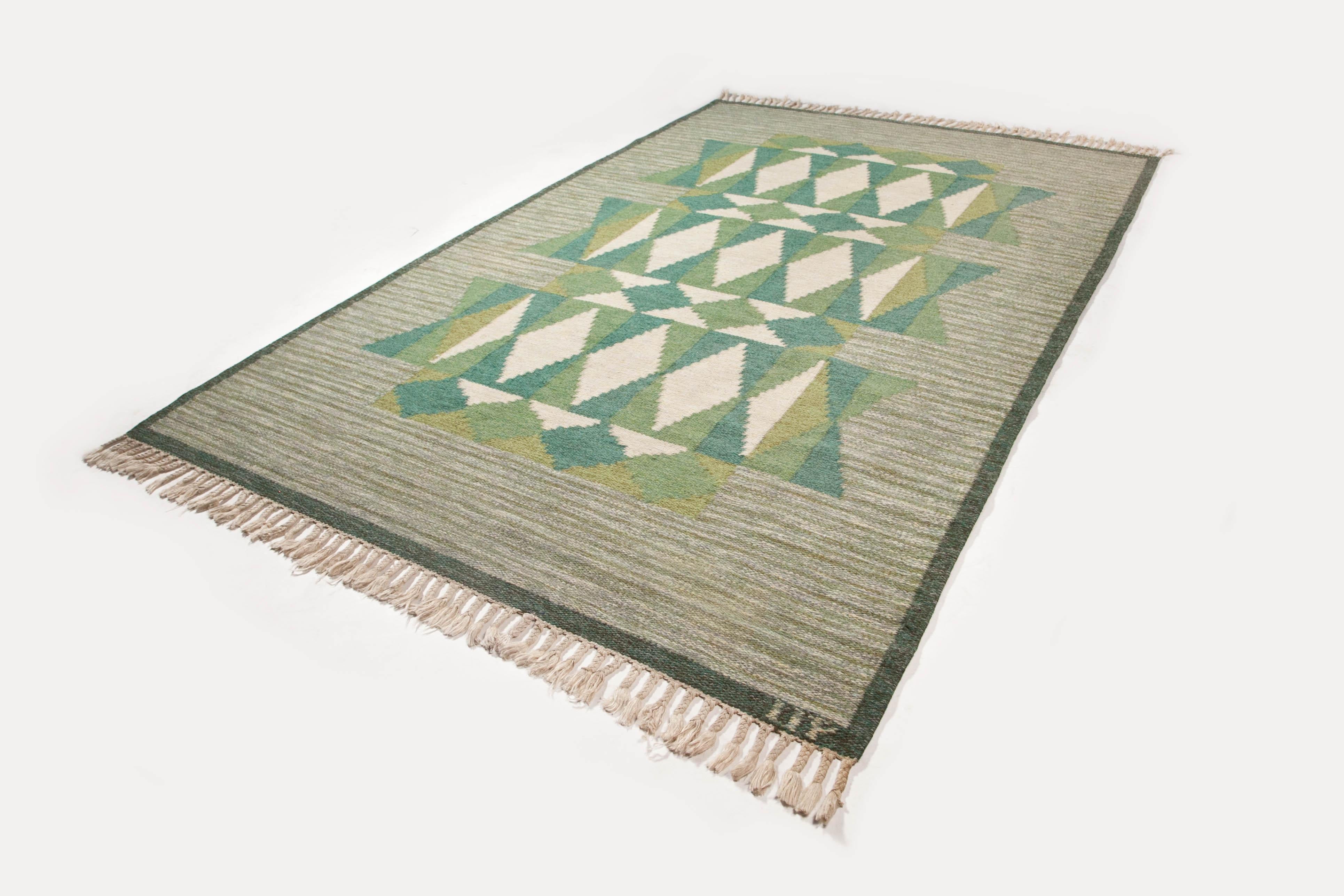 Ulla Parkdal - Swedish flat weave rug, Sweden 1960's - 94.5