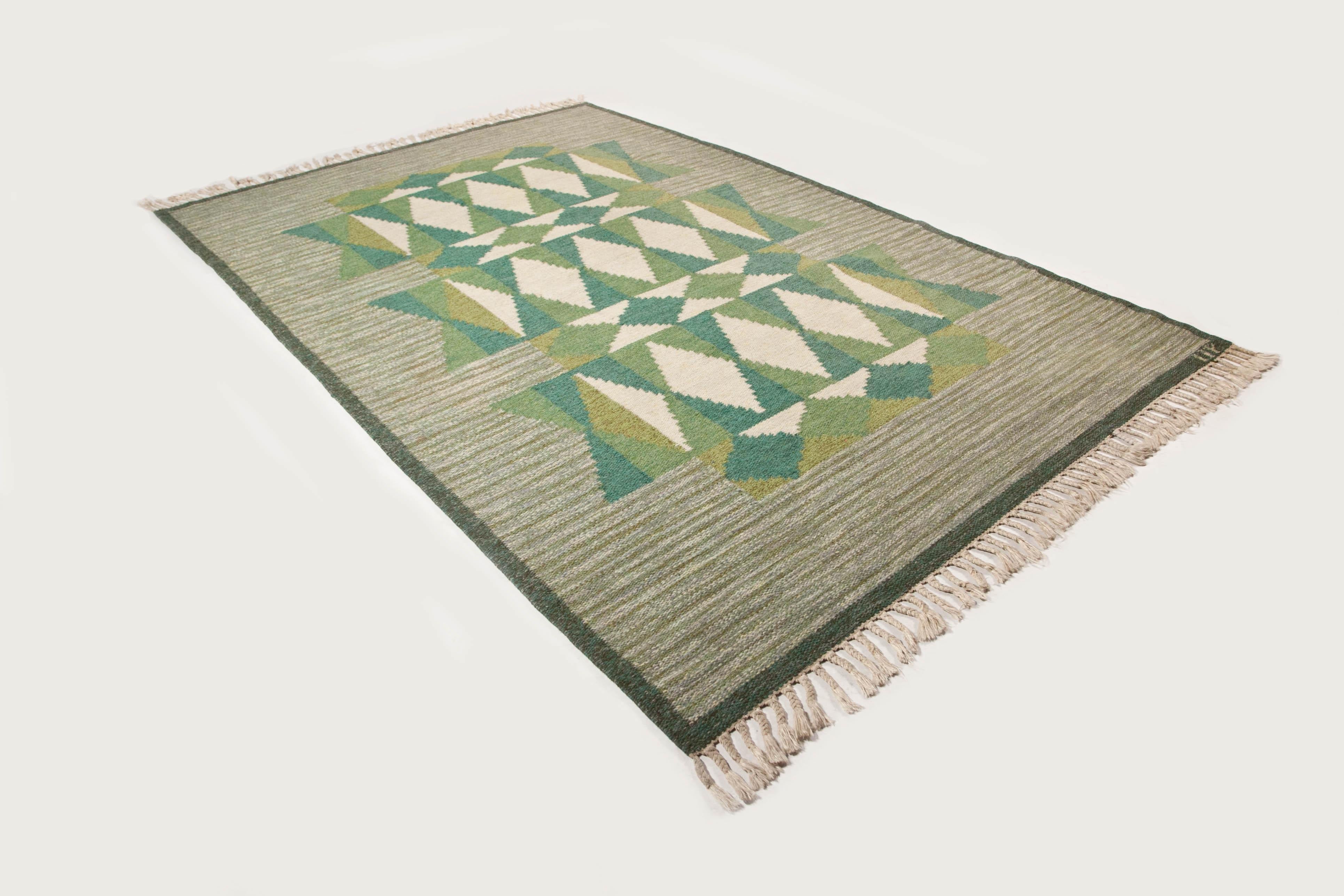 Ulla Parkdal - Swedish flat weave rug, Sweden 1960's - 94.5