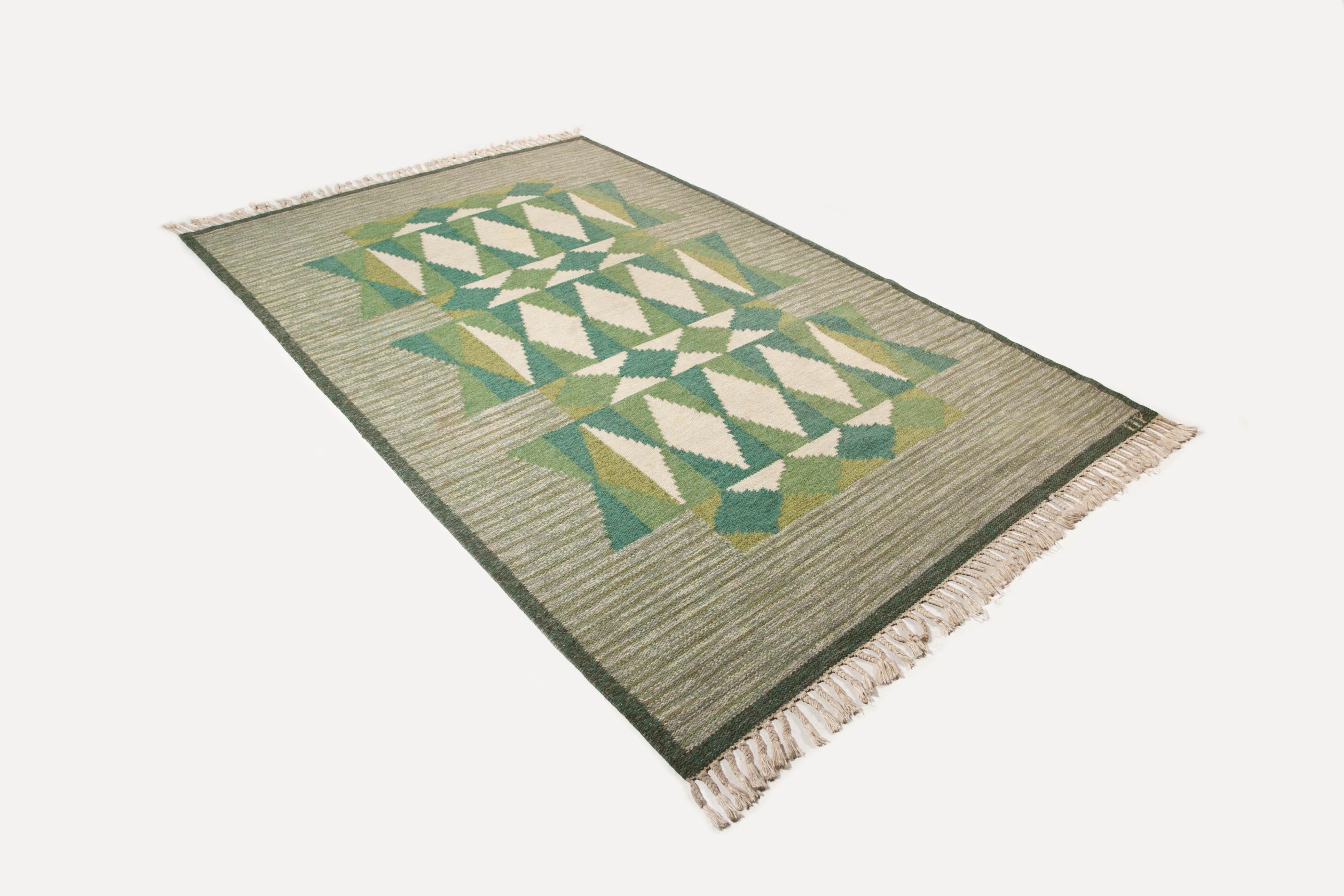 20th Century Ulla Parkdal - Swedish flat weave rug, Sweden 1960's - 94.5