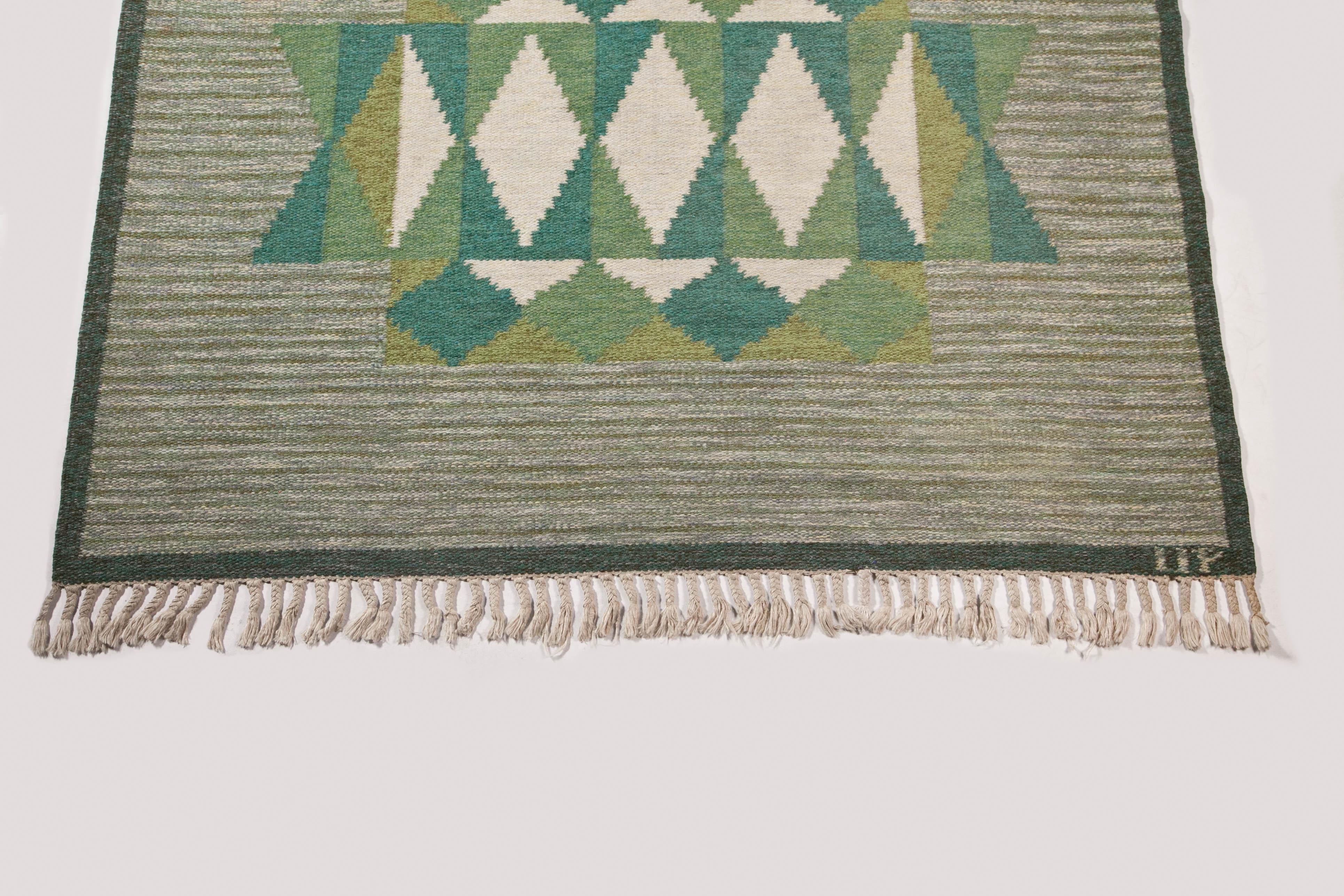 Ulla Parkdal - Swedish flat weave rug, Sweden 1960's - 94.5