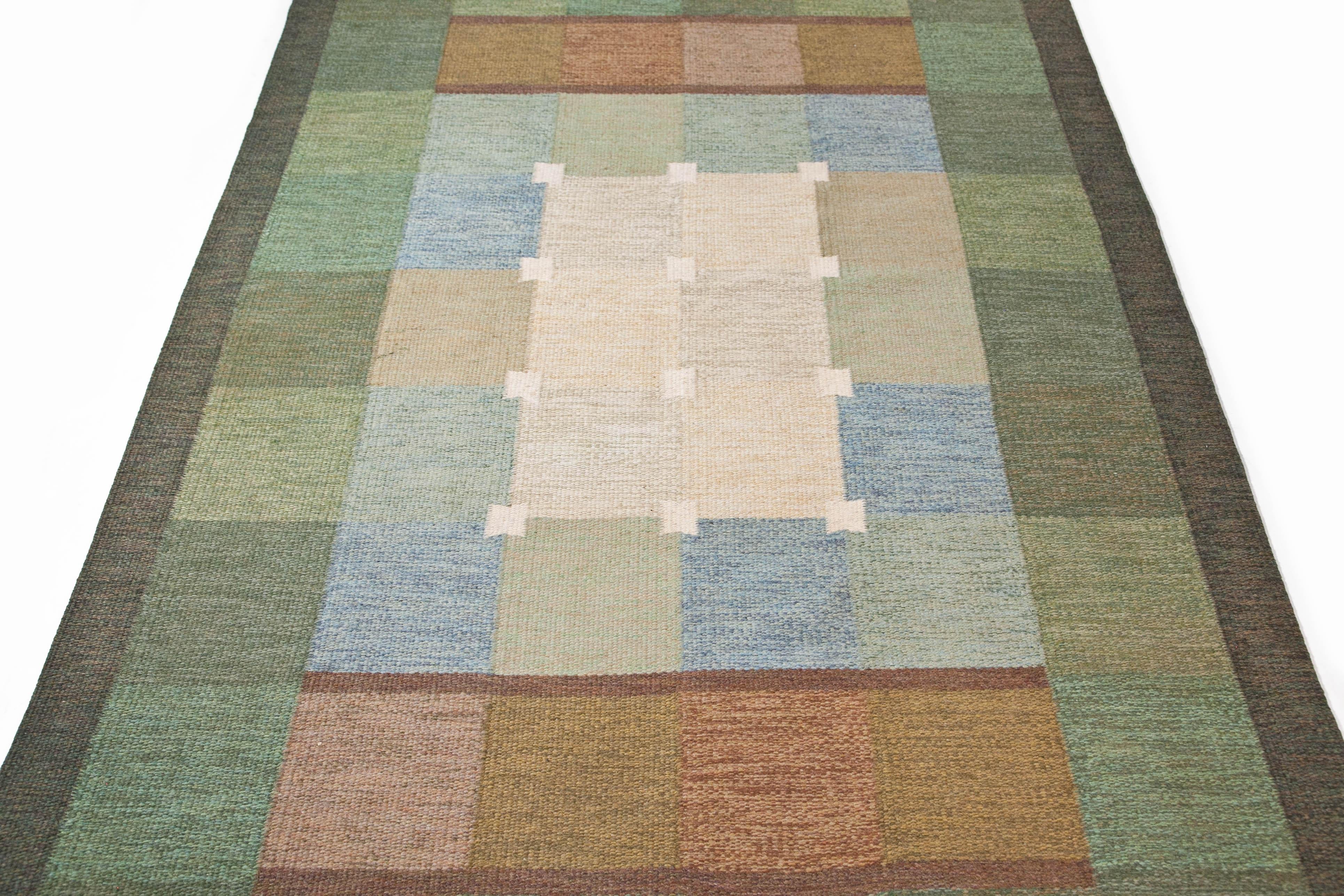 Ulla Parkdal, Swedish Flate Weave Rug, Sweden 1960's For Sale 4