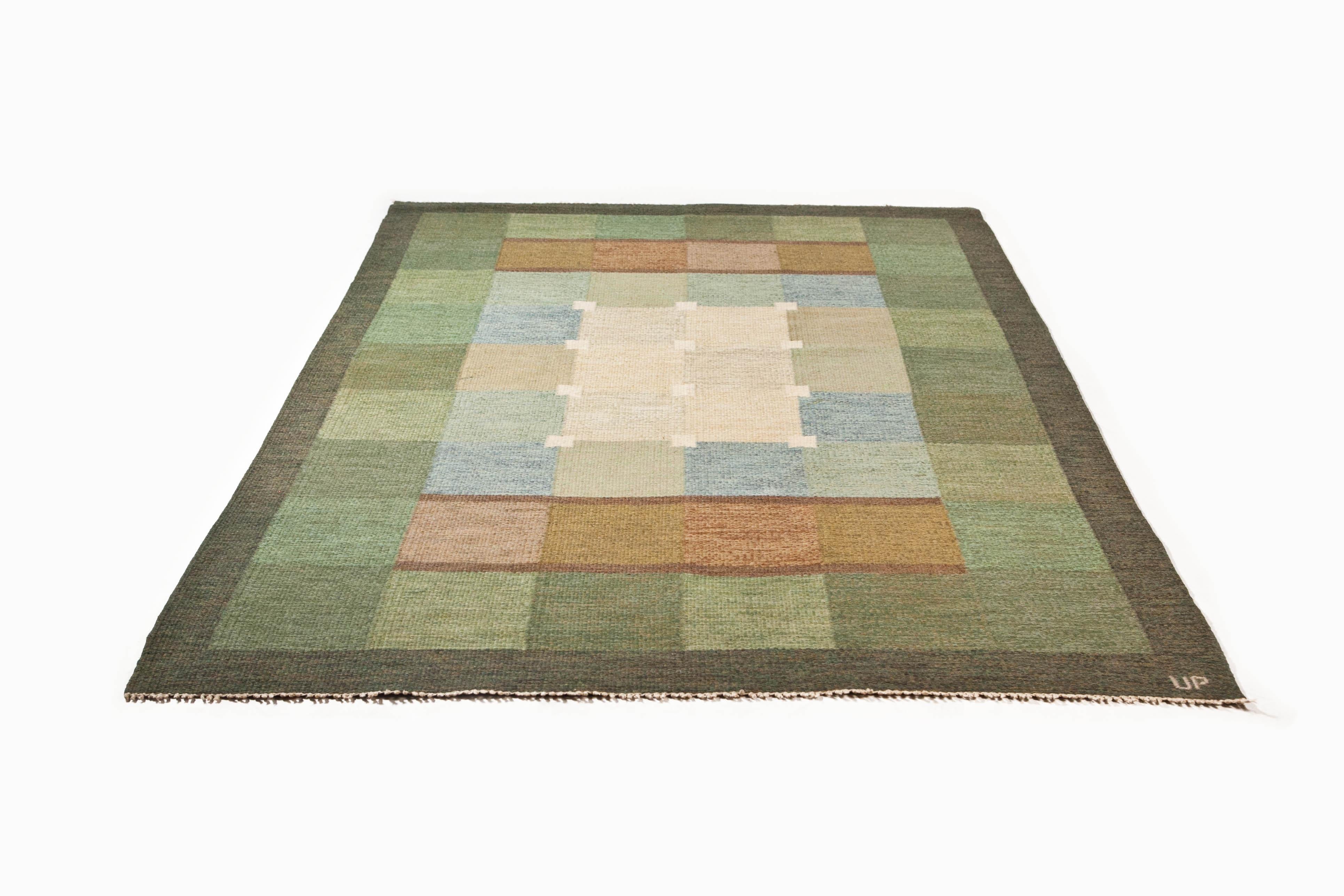 Ulla Parkdal, Swedish Flate Weave Rug, Sweden 1960's For Sale 5