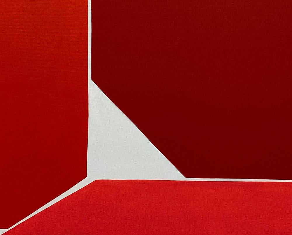 Cut-Up 21-3 (Abstraktes Gemälde) (Rot), Abstract Painting, von Ulla Pedersen