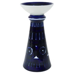 Ulla Procope Arabia Finland Blue Valencia Candle Holder, Candlestick, 1960s
