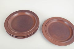Ulla Procopé for Arabia. Four ceramic dinner plates. "Ruska” series. 1960s/70s
