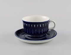 Ulla Procope for Arabia, Four Valencia Teacups with Saucers in Porcelain