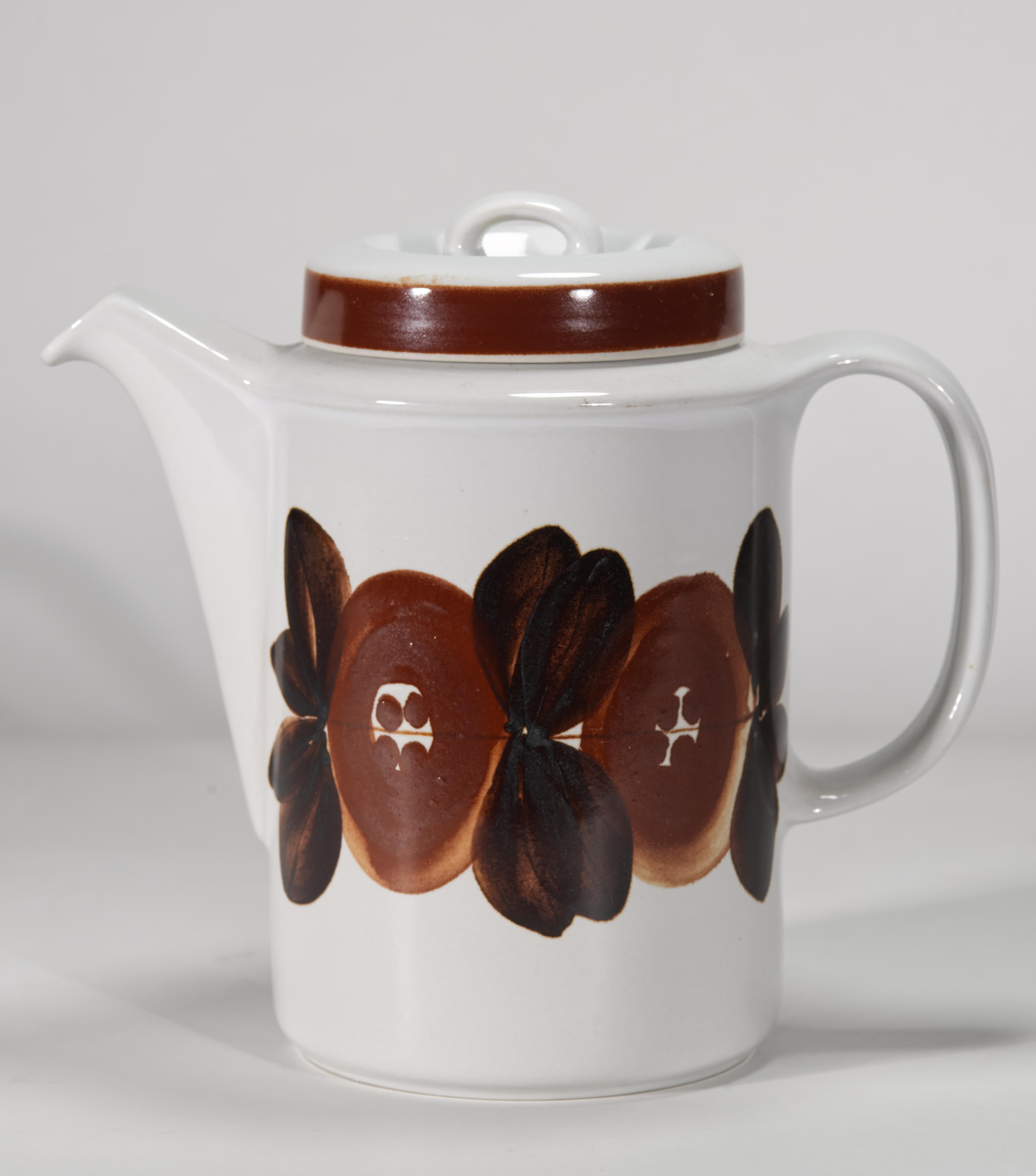 Finlandais Ulla Procopé pour Arabia Service à café Rosmarin pour 6 et cafetière, 1960s en vente