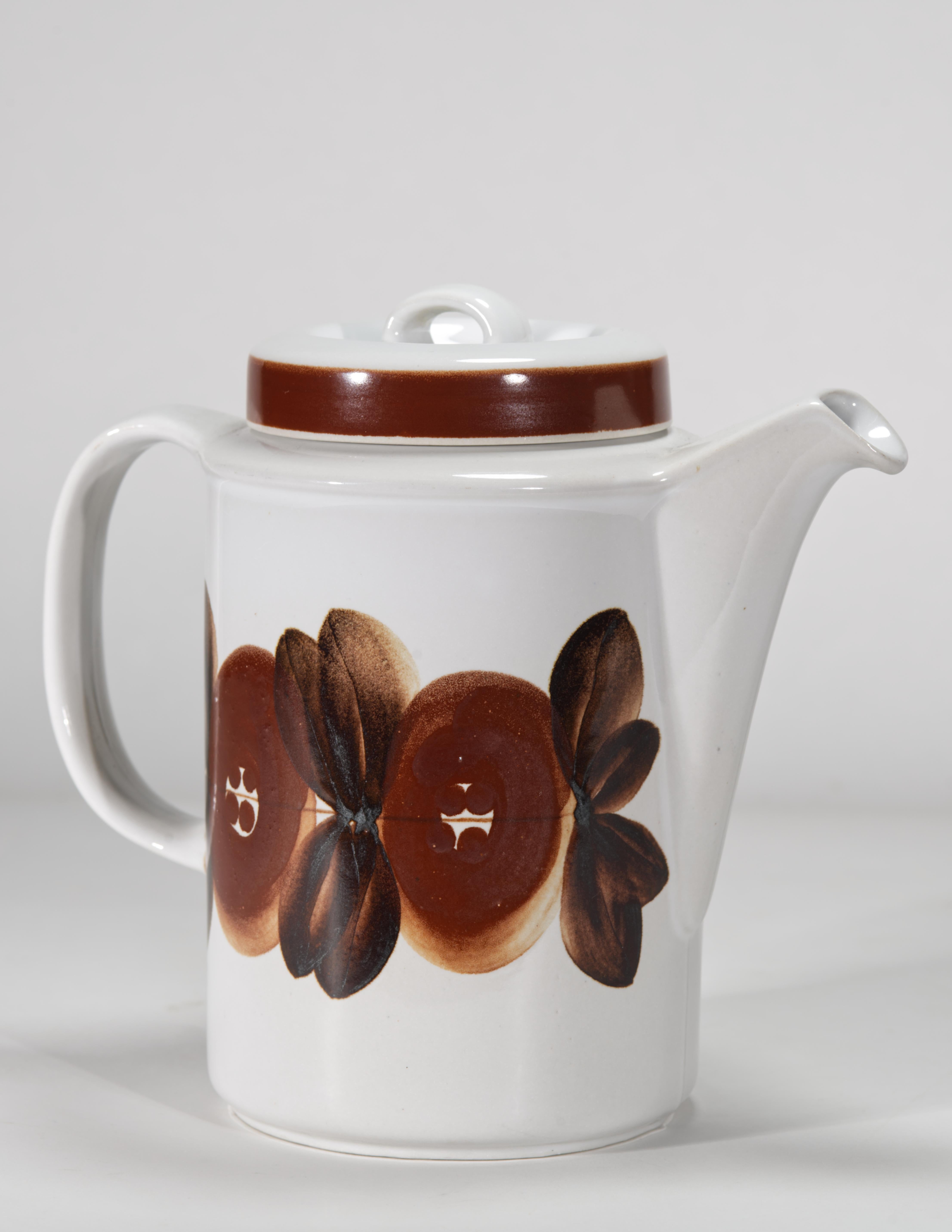 Vernissé Ulla Procopé pour Arabia Service à café Rosmarin pour 6 et cafetière, 1960s en vente