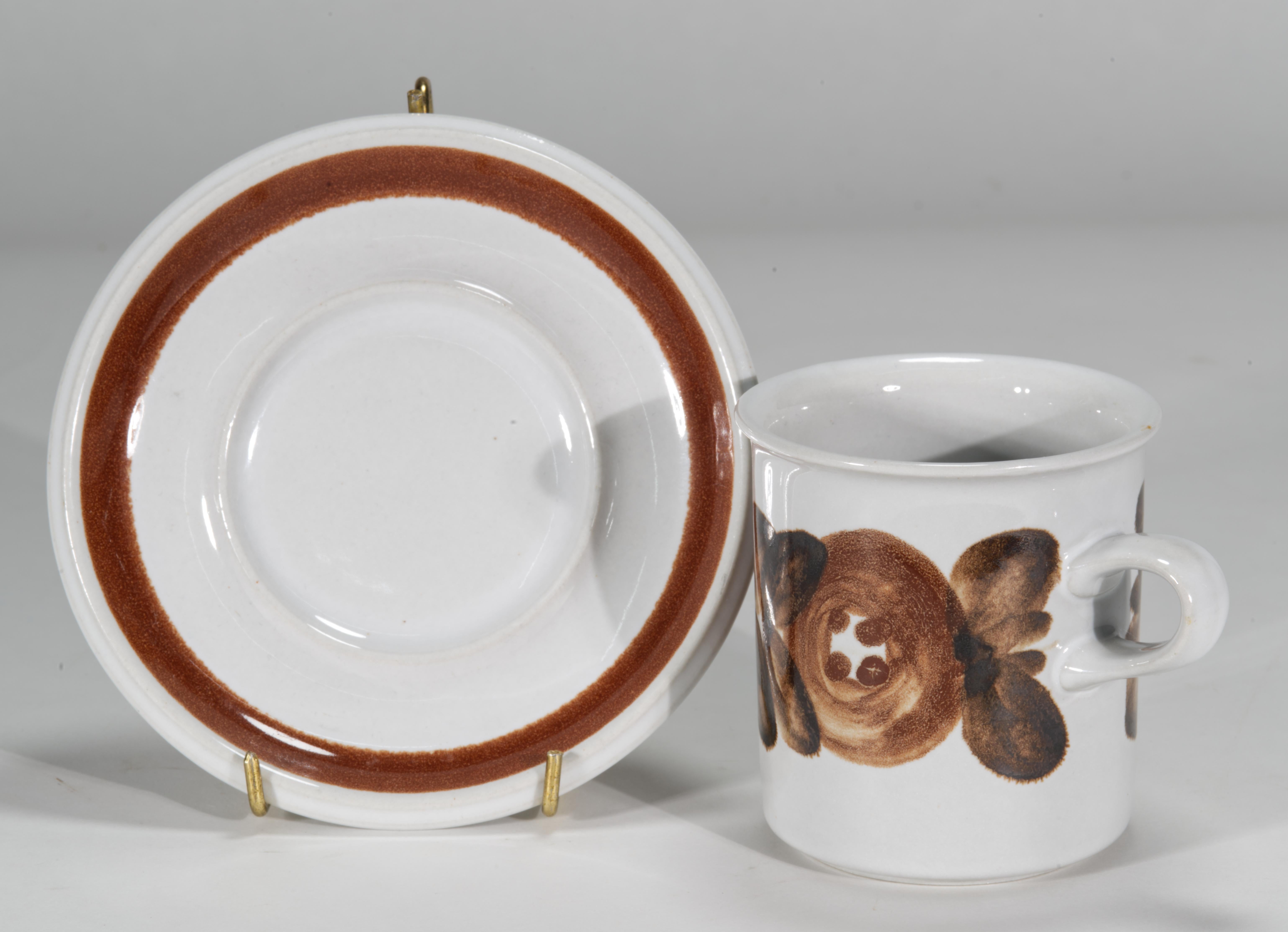 20ième siècle Ulla Procopé pour Arabia Service à café Rosmarin pour 6 et cafetière, 1960s en vente