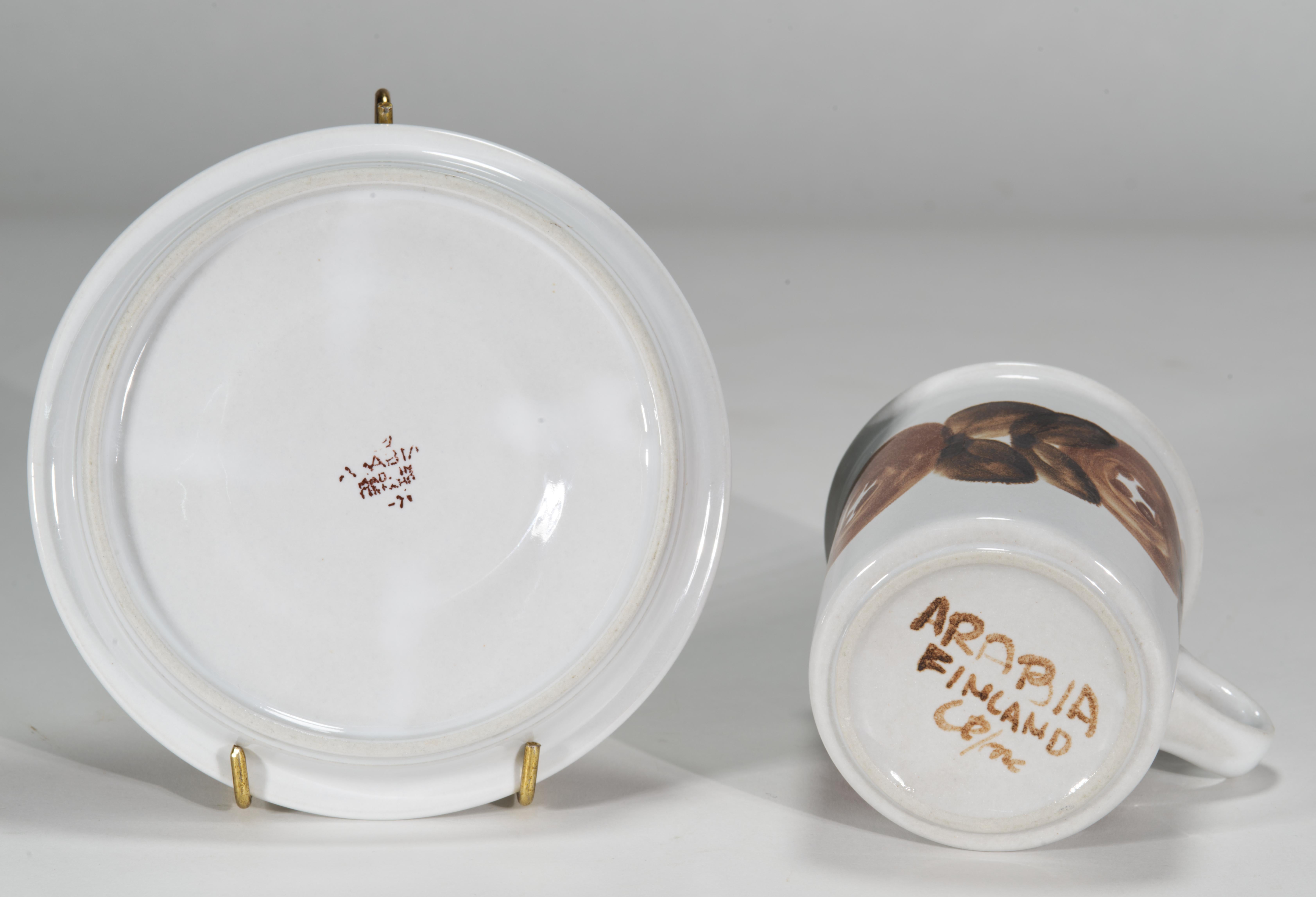 Céramique Ulla Procopé pour Arabia Service à café Rosmarin pour 6 et cafetière, 1960s en vente