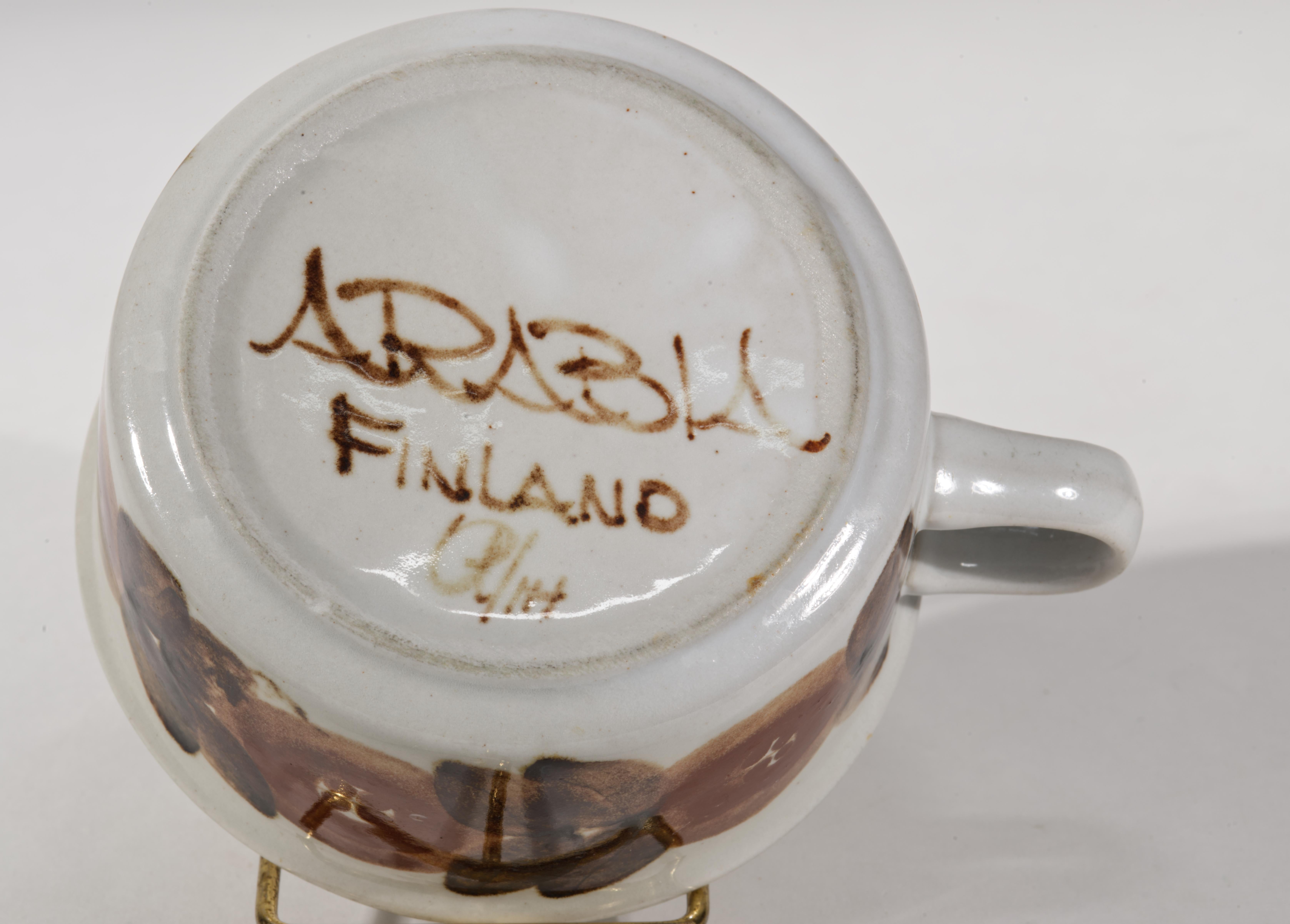 20th Century Ulla Procopé for Arabia Rosmarin Tea Service for 4 & Teapot, 1960s For Sale