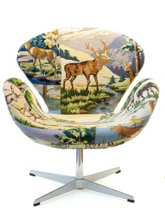 « Swan Chair », sculpture d'objet vintage en broderie à l'aiguille, art textile