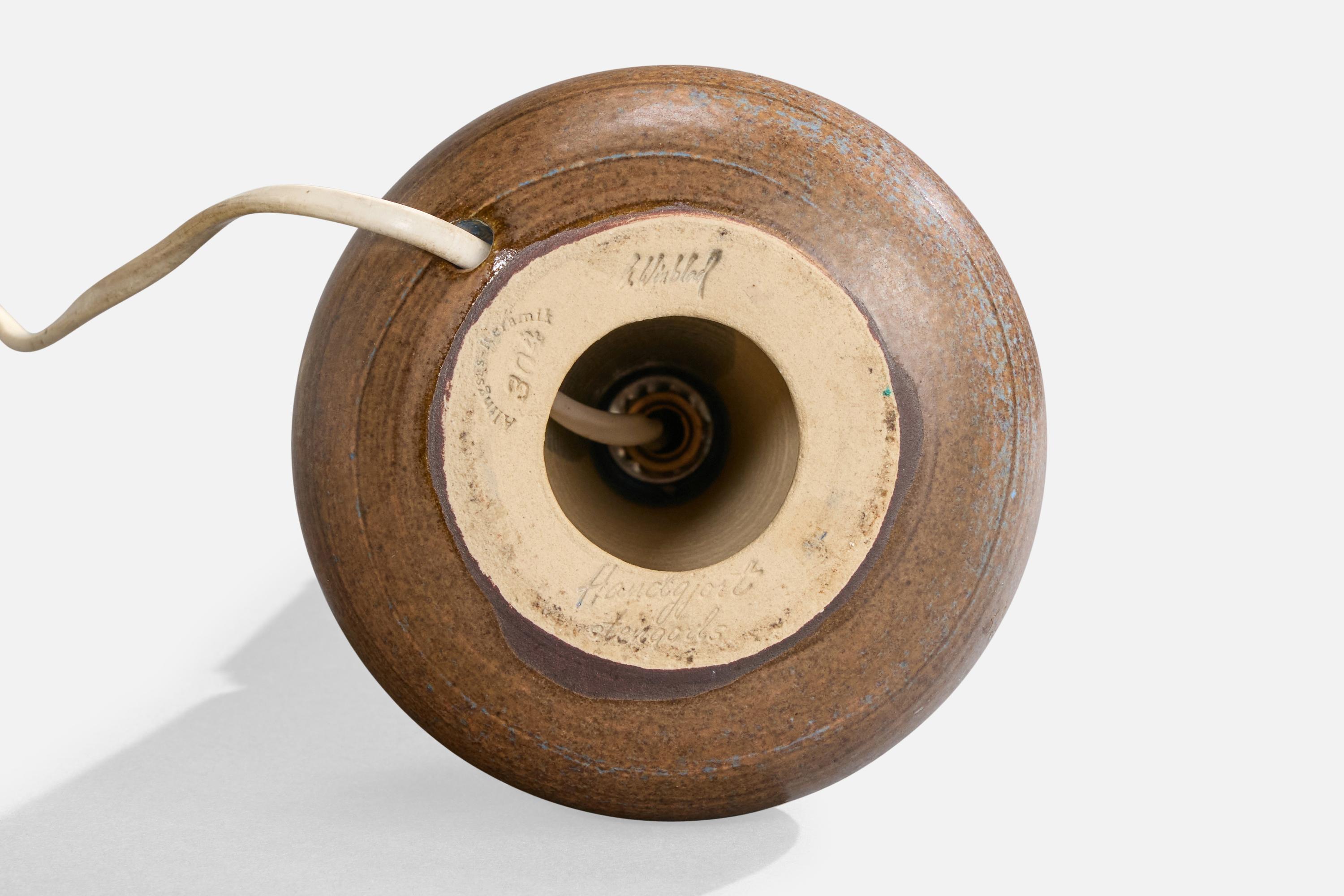 Ulla Winbladh, Lampada da tavolo, Ceramica, Svezia, anni '60 in vendita 1