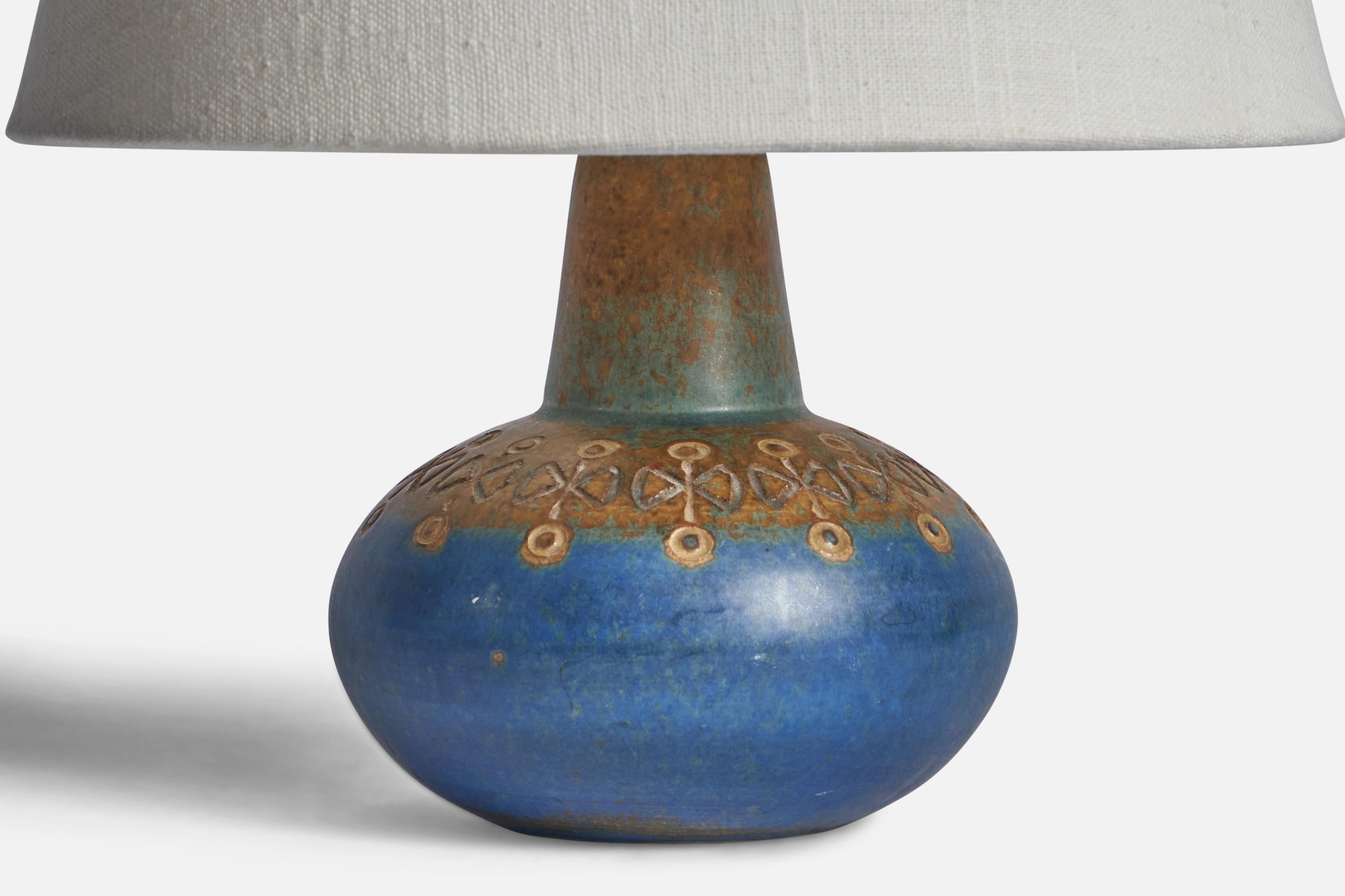 Swedish Ulla Winbladh, Table Lamp, Stoneware, Sweden, 1960s For Sale