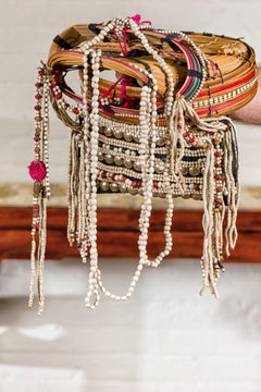 Ulo Tribal Akha Woman's Headdress with Framework of Bamboo and Beads