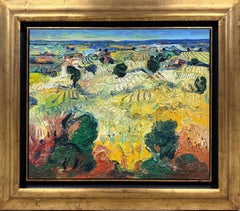 Pintura al Óleo Paisaje expresivo castellano con olivos e Impasto España