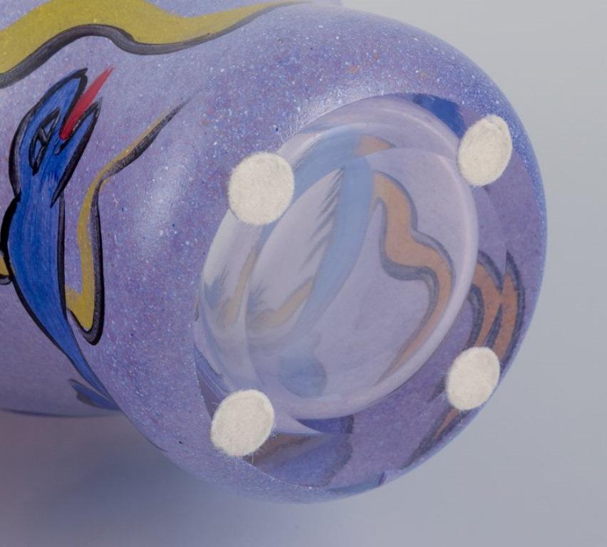 Ulrica Hydman Vallien for Kosta Boda. Art glass vase with fantasy animals For Sale 2