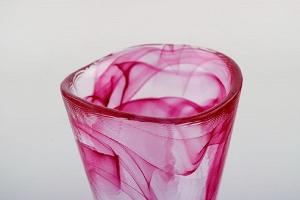 Scandinavian Modern Ulrica Hydman Vallien for Kosta Boda, Four Glasses in Colored Art Glass For Sale
