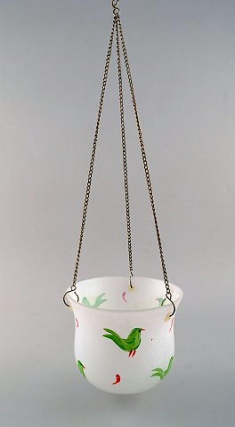 Scandinavian Modern Ulrica Hydman Vallien for Kosta Boda, Hanging Herbal Pot in Art Glass For Sale