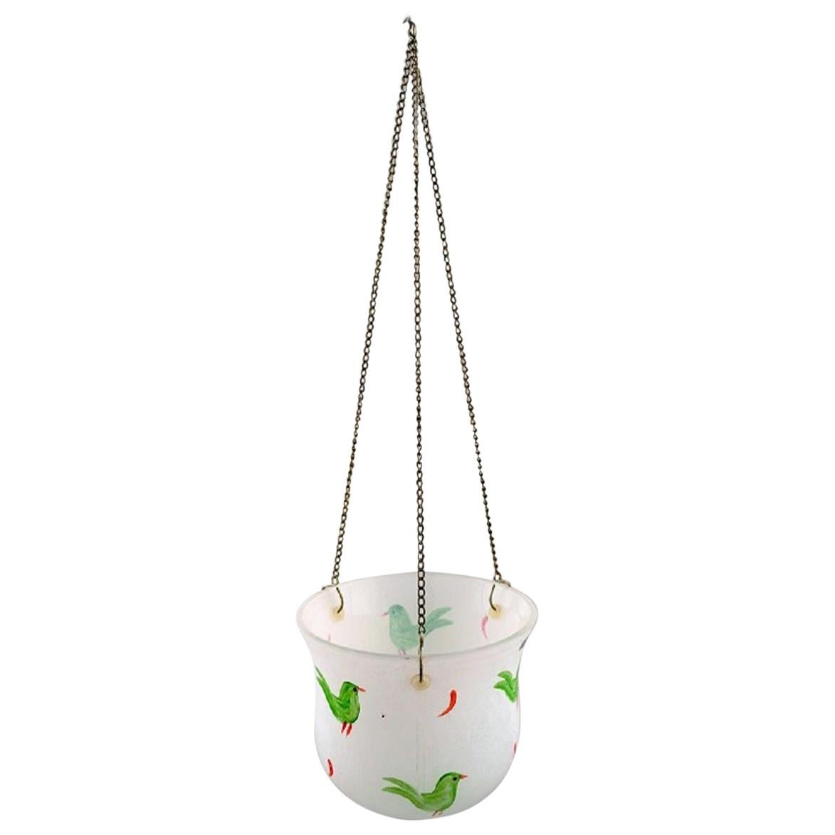 Ulrica Hydman Vallien for Kosta Boda, Hanging Herbal Pot in Art Glass For Sale