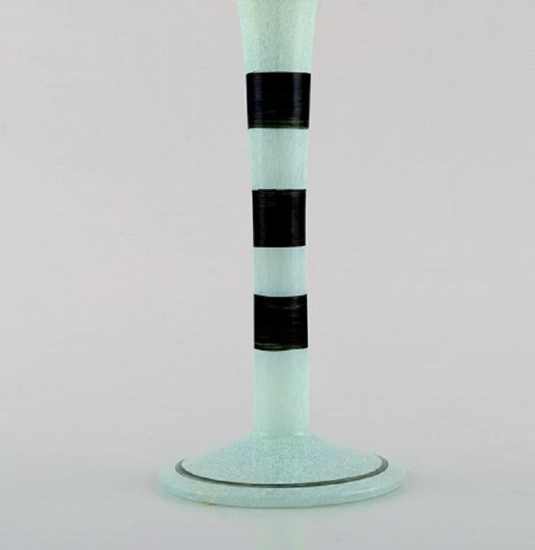 Swedish Ulrica Hydman Vallien for Kosta Boda, Large Hand Painted Wine Glass, 1980s