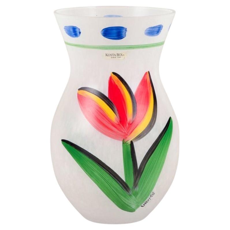 Ulrica Hydman Vallien for Kosta Boda. "Tulip" vase in art glass