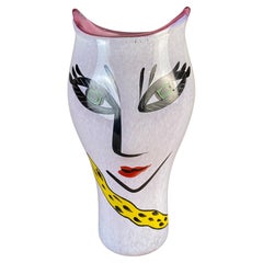 Vaso di fiori Open Minds Pink Face di Ulrica Hydman-Vallien per Kosta Boda