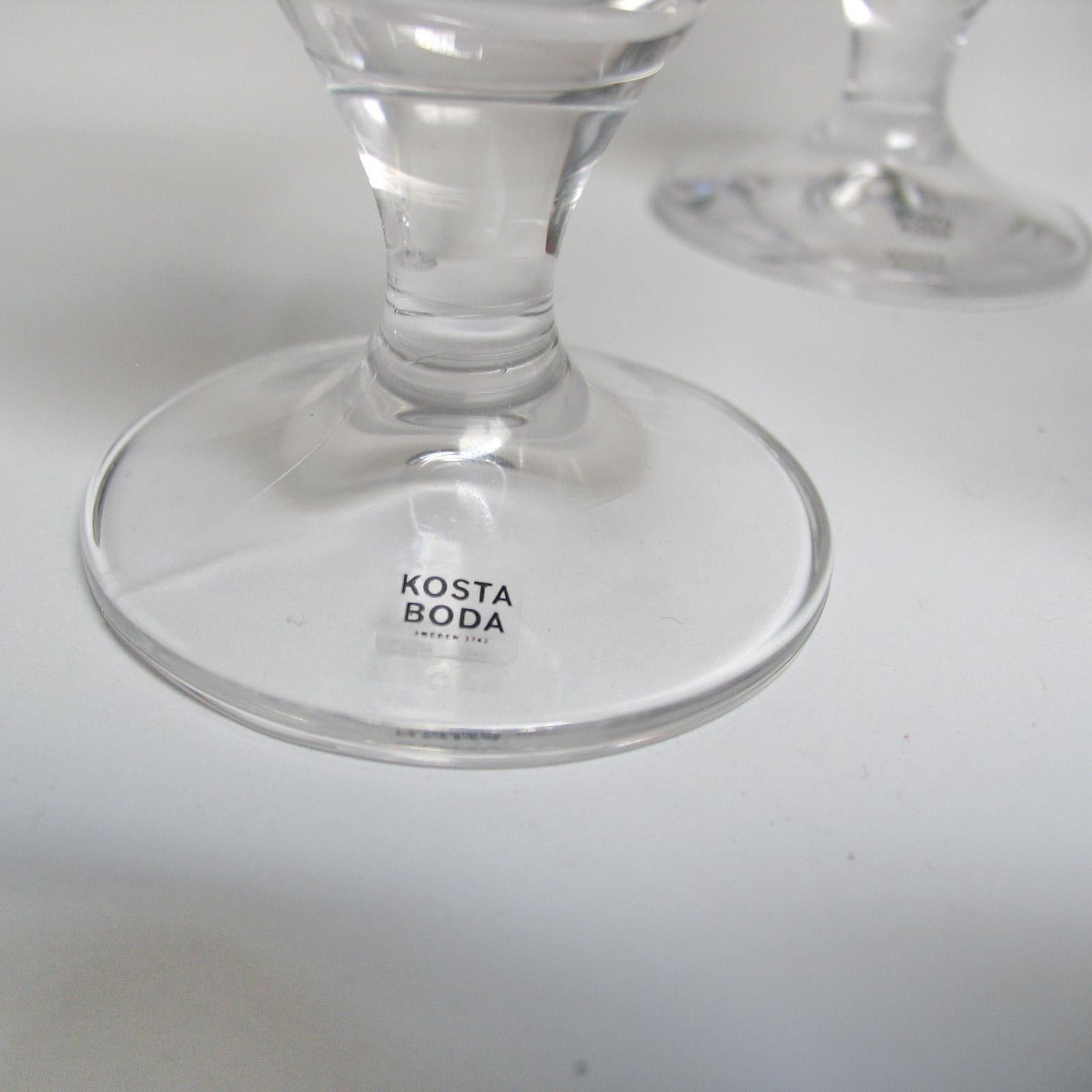 Hand-Painted Ulrica Hydmann Vallien Kosta Boda Set of Four Beer Glasses For Sale