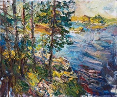 "Día de otoño, Lagos del Norte (Finlandia)" (2022) Por Ulrich Gleiter, Pintura al óleo