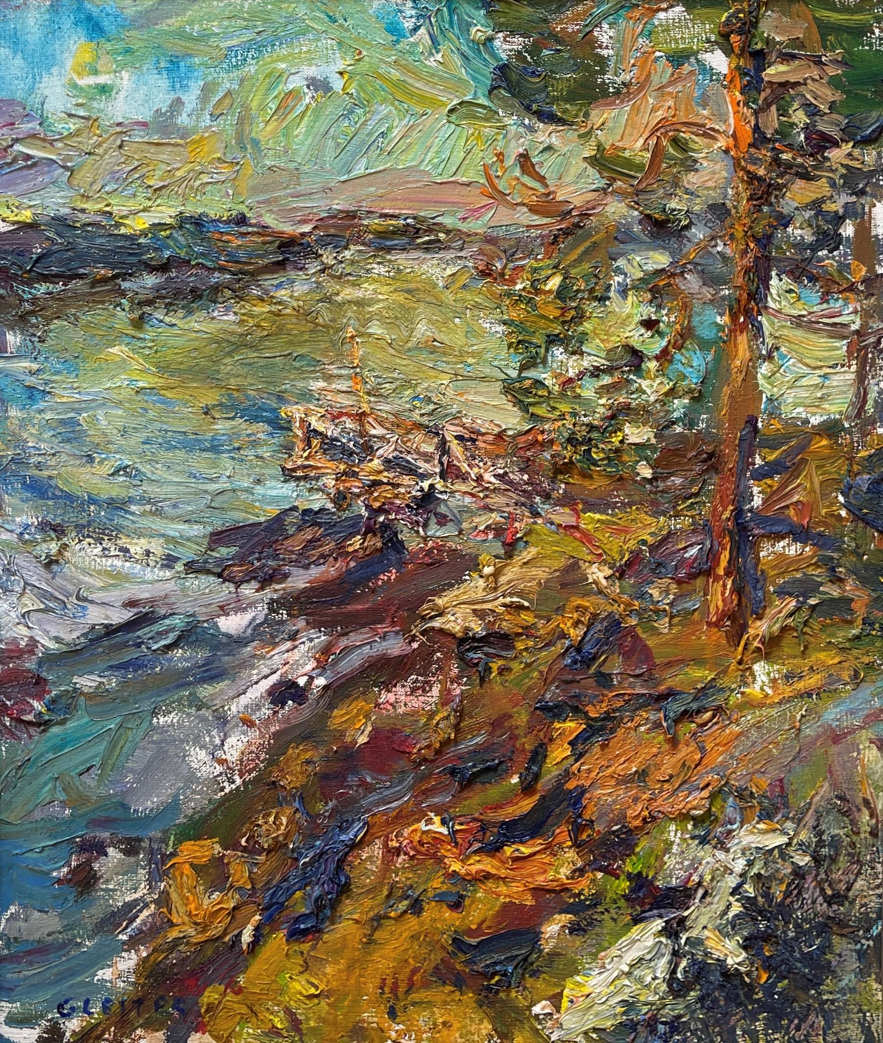 Ulrich Gleiter Landscape Painting - "Autumn Evening (Lakes of Finland)" (2022), Original Oil Painting on Linen
