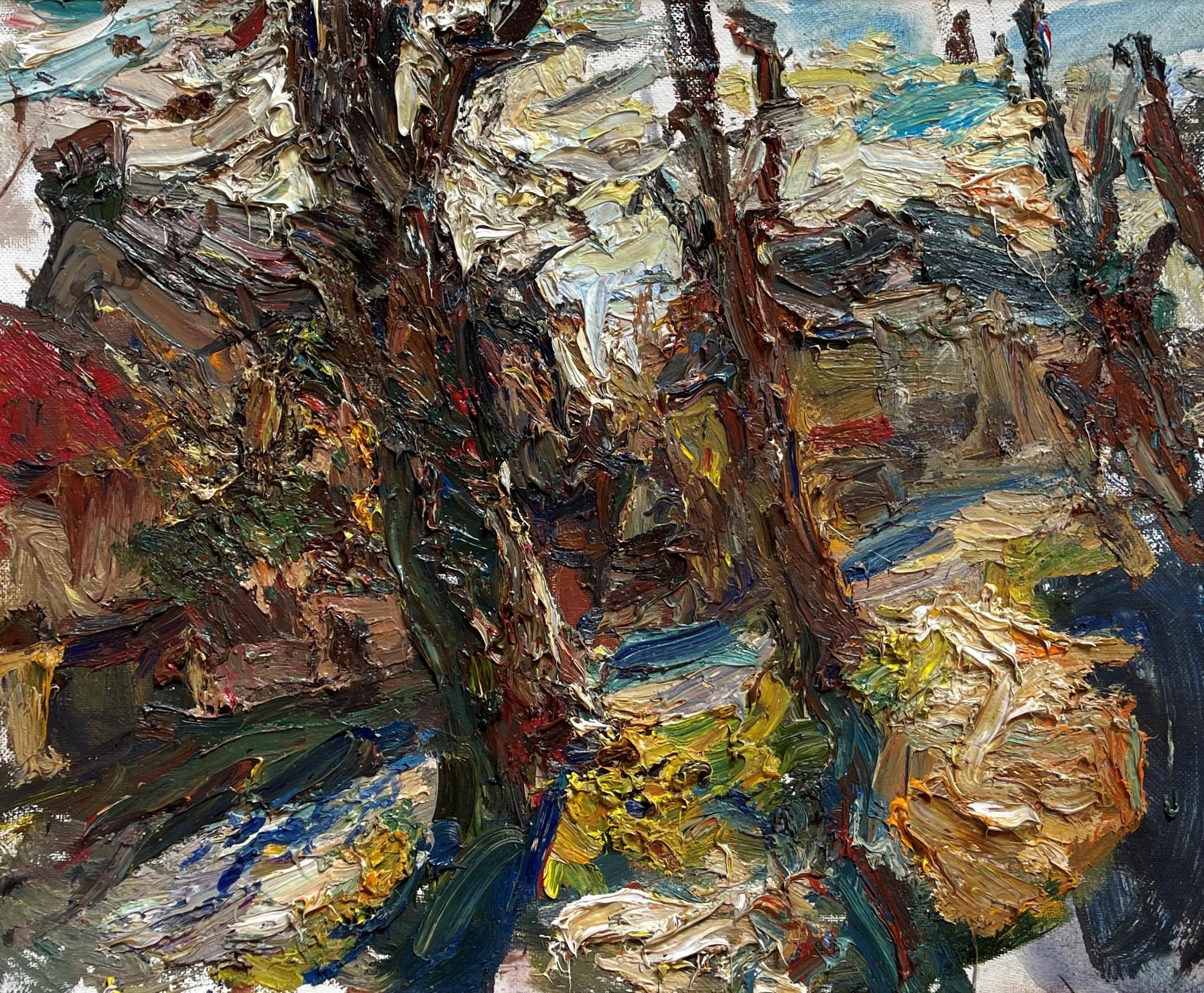 Figurative Painting Ulrich Gleiter - "Avant le printemps à Ravières" (2025), peinture originale de paysage à l'huile sur lin